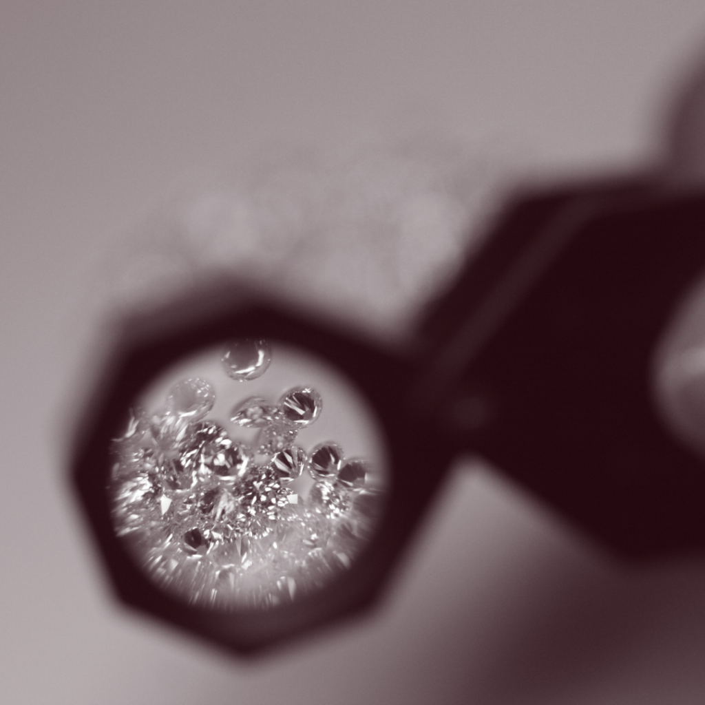Diamonds through the loupe.