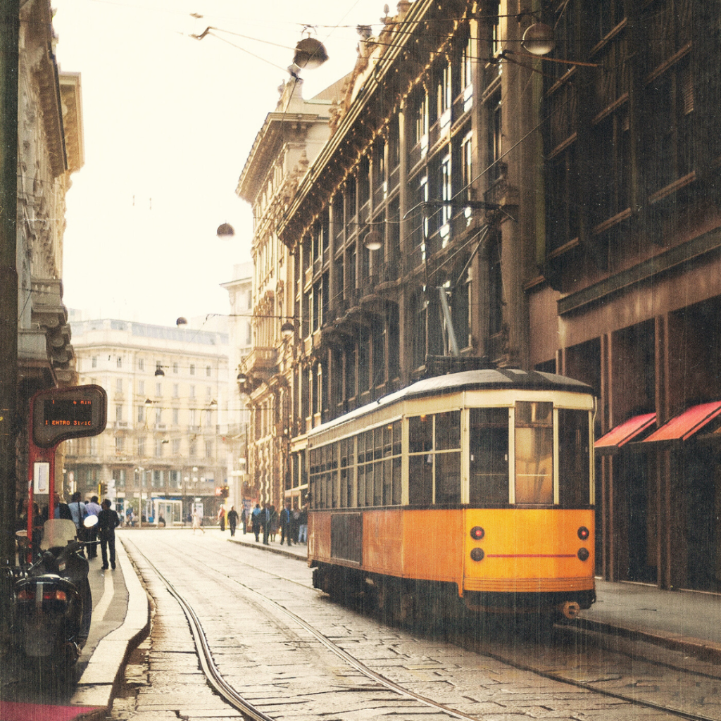 A street in Milan, 1960.