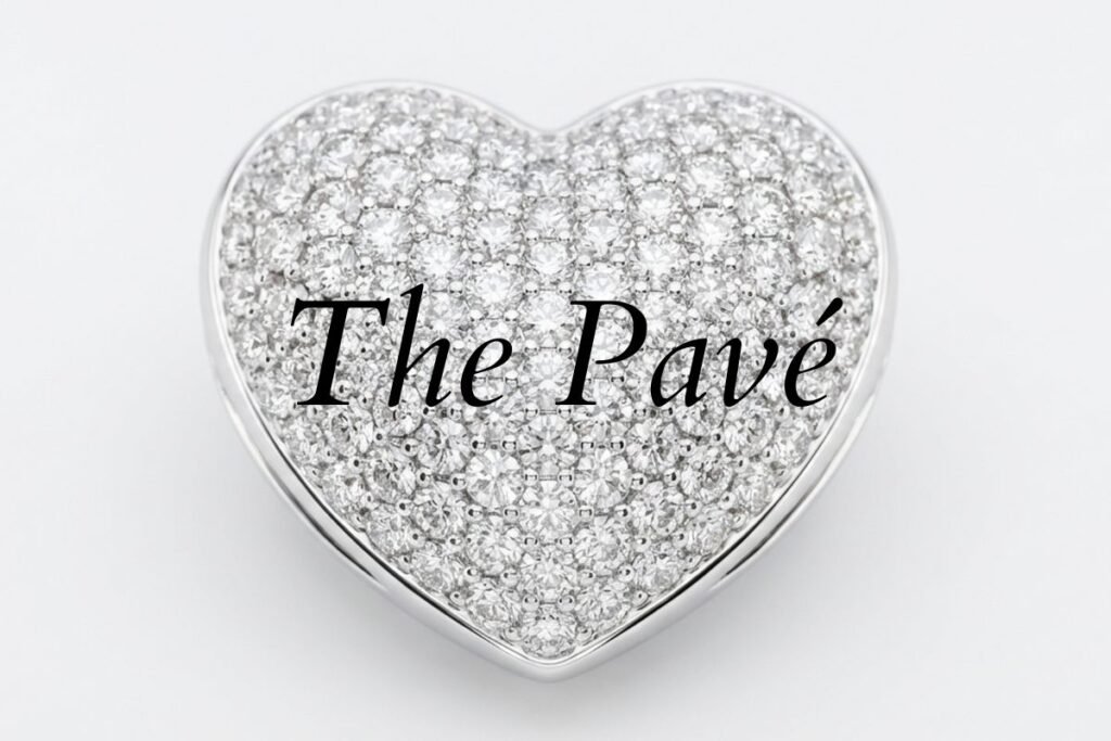 A heart with bombe pave of diamonds.