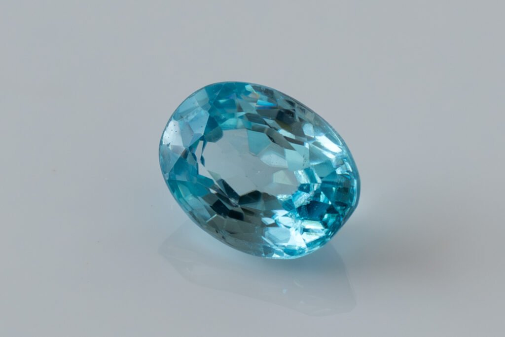 1.98ct natural blue zircon, cambolite. Eye Clean. Very good cut. Treatment: heat.