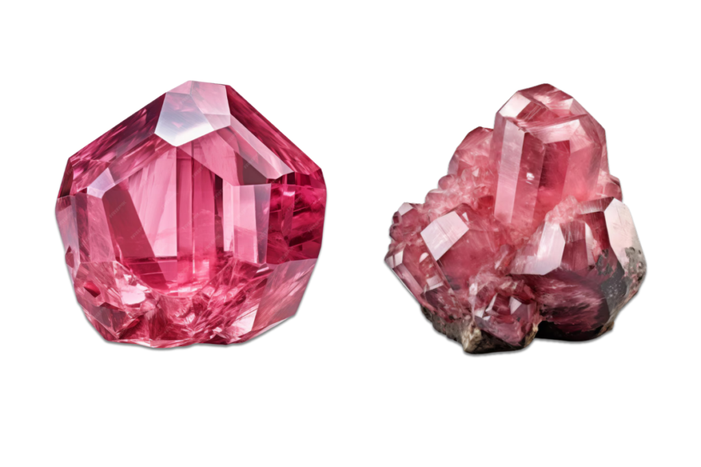 Two rough crystal of Mahenge spinels, the one on the right has still the matrix. Credit: freepik.com