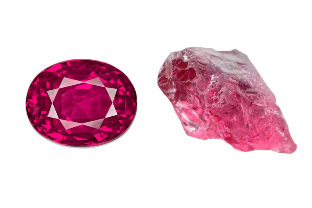 Most of Mahenge spinels are untreated. The color is extremely deep even in rough crystals.
