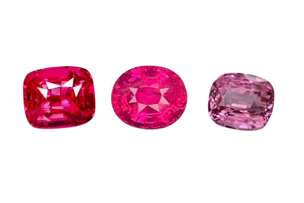 The Mahenge spinels palette is a variety of pink.