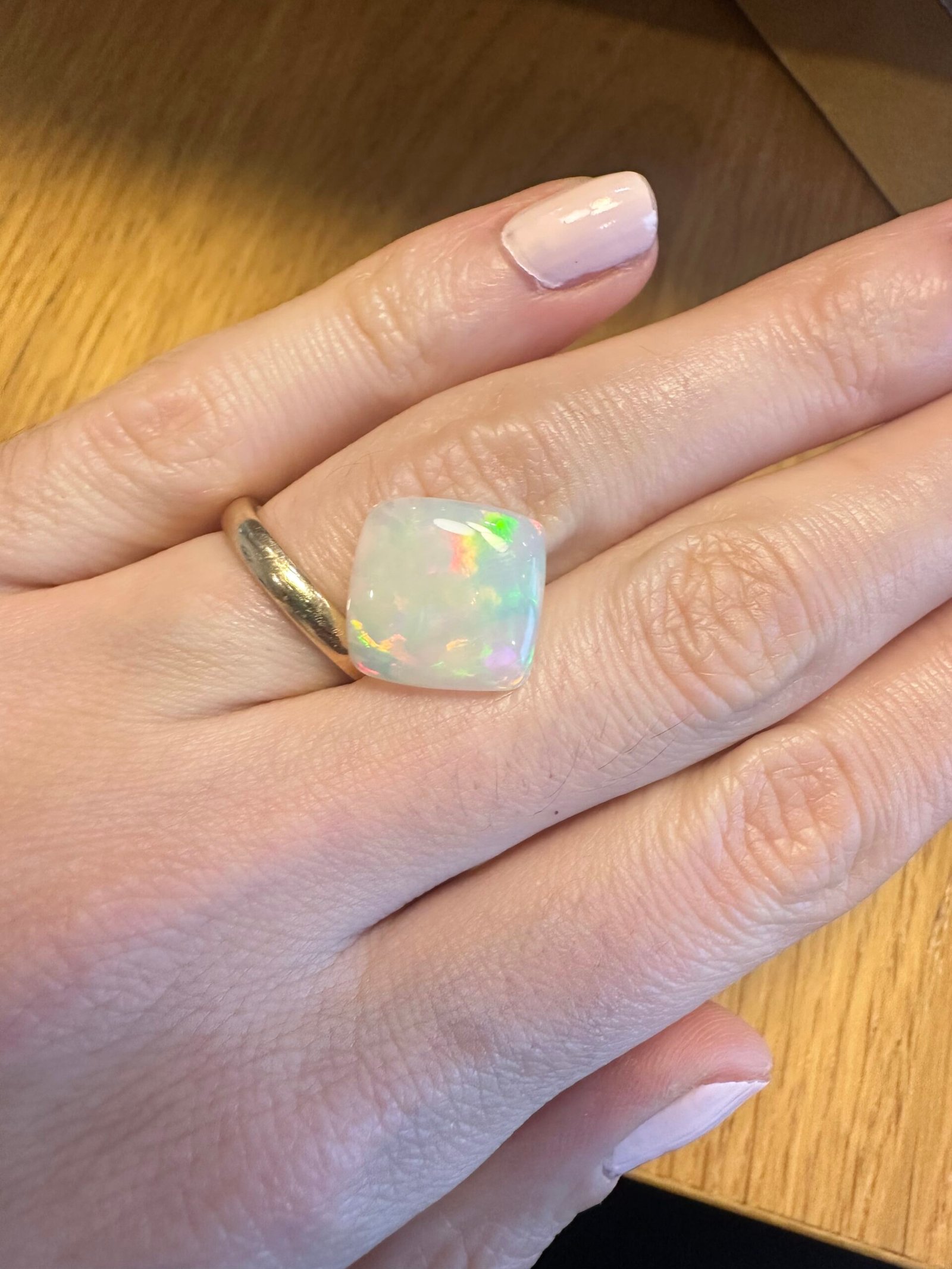 4.38ct Welo Ethiopian Opal, rectangular cabochon.