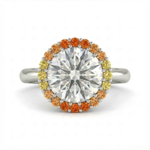 Chromatic Aura - Ombre Orange-Yellow Halo Ring