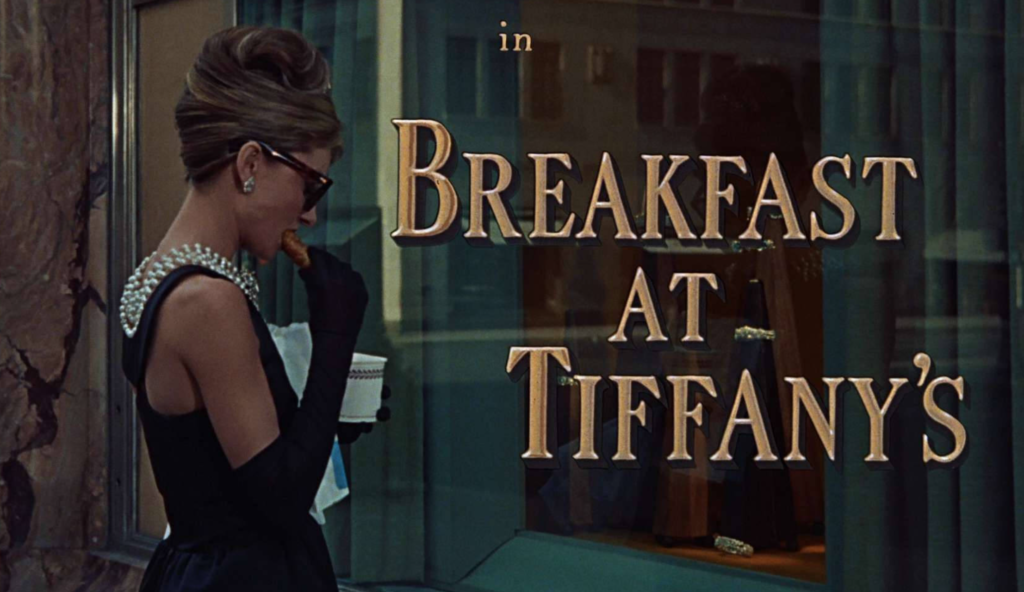 The opening credits of the movie Breakfast at Tiffany's.
