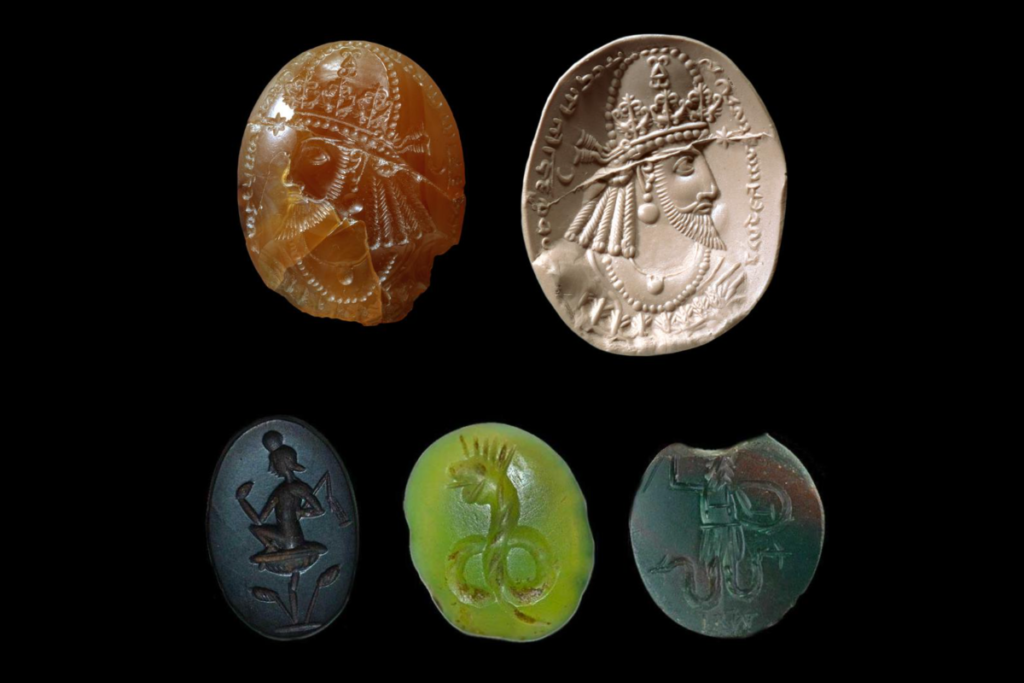 Abrax gnostic intaglio, Sassian talismanic signet ring. Credit: British Museum.