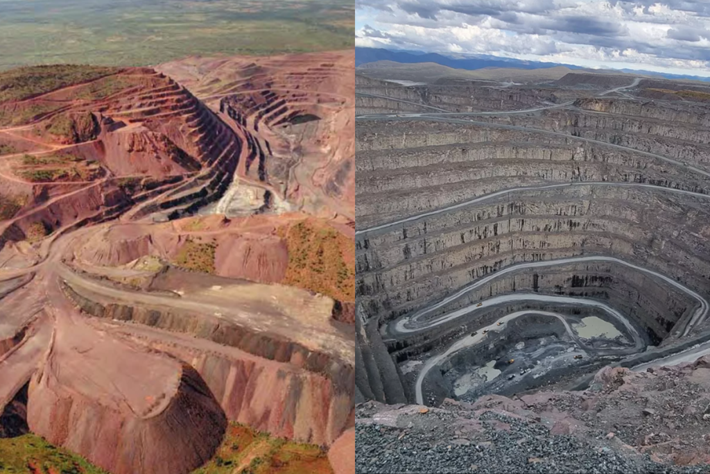 On the left, Argyle mine and the right Letseng mine.