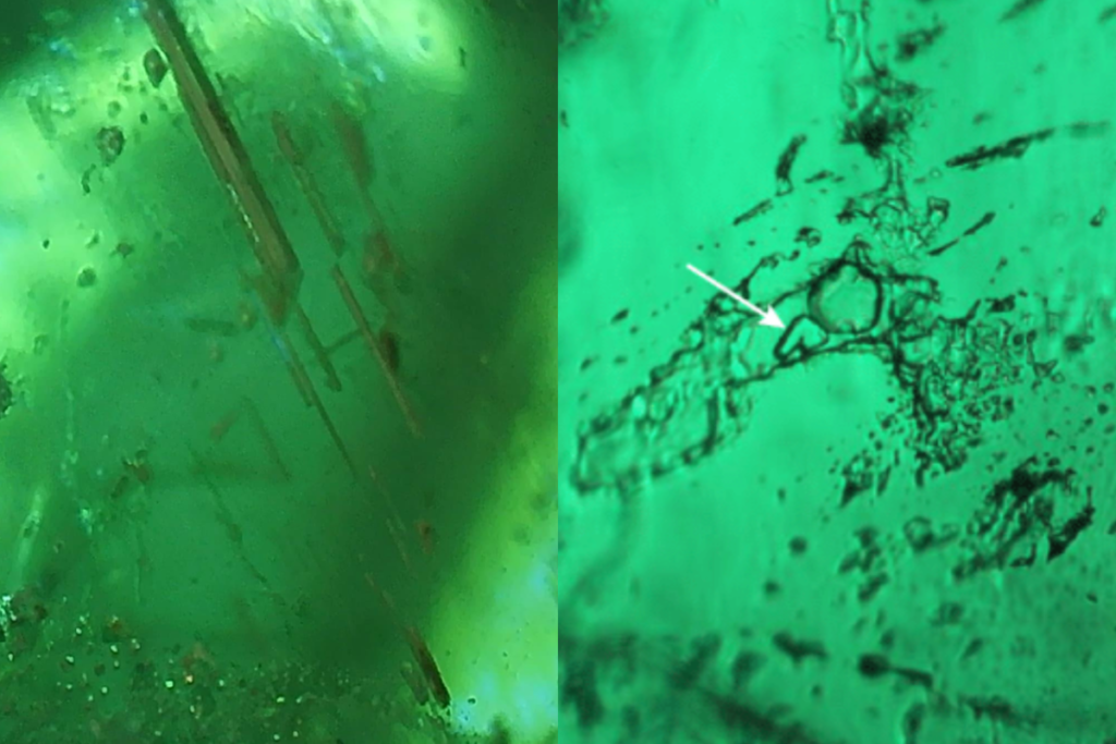 Examples of emerald inclusions, the jardin. Credit: forums.gemsociety.org
