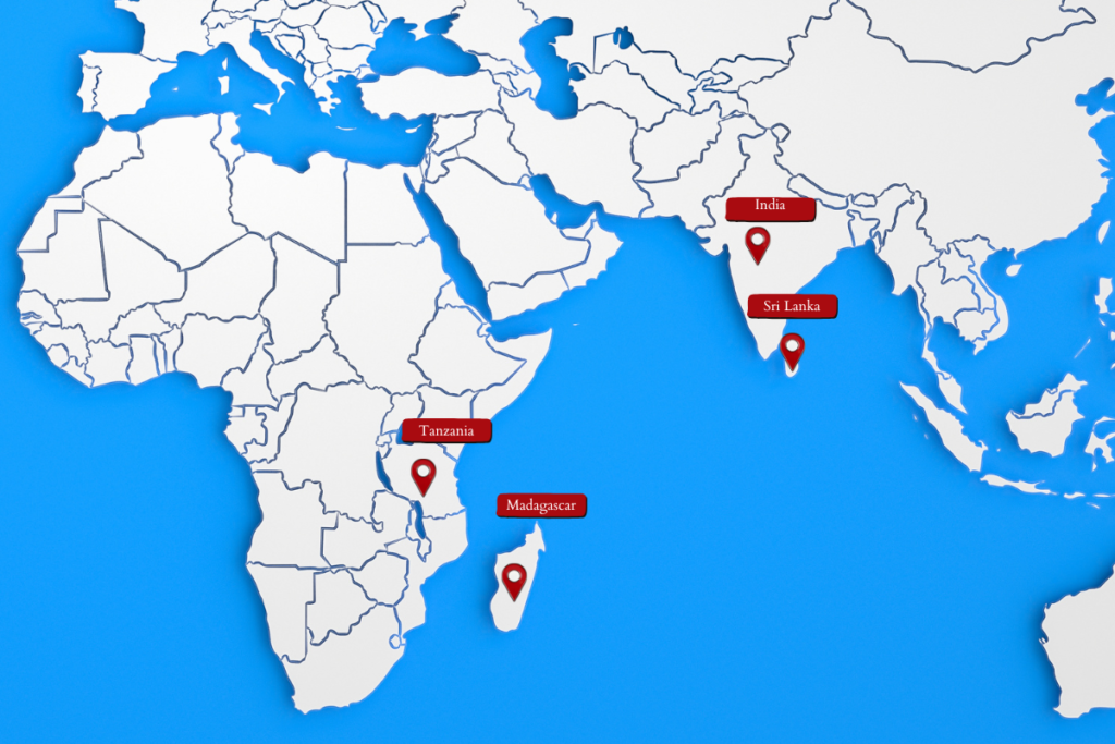 A map showing the origin of the Moonstone