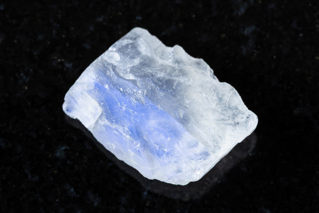A raw moonstone before cutting.