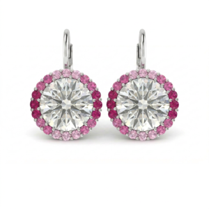 Chromatic Aura - Ombre Pink Halo Drop Earrings